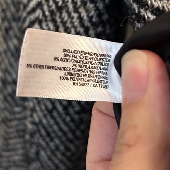 Old Navy Black and White Women's Winter Coat XL Herringbone - Picture 7 of 9